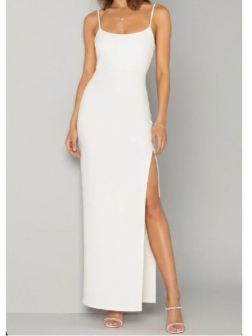 Lovers + Friends Karma Cut-Out Slitted Maxi Dress, White - Size XS